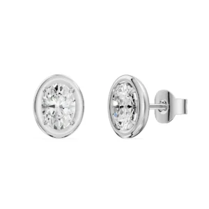 Pendientes dormilonas con diamantes creados munyLAB