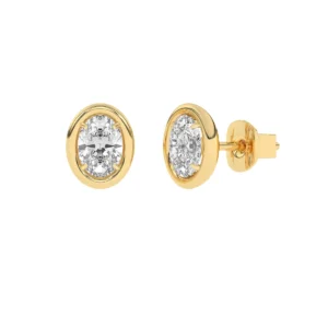 Pendientes dormilonas con diamantes creados munyLAB