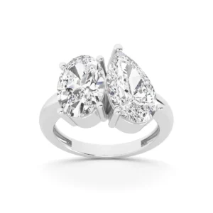 anillos tú y yo con diamantes de laboratorio - munyLAB